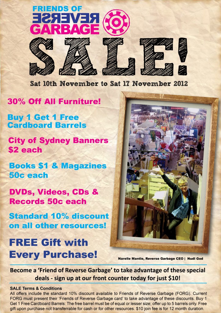 Friends of Reverse Garbage SALE