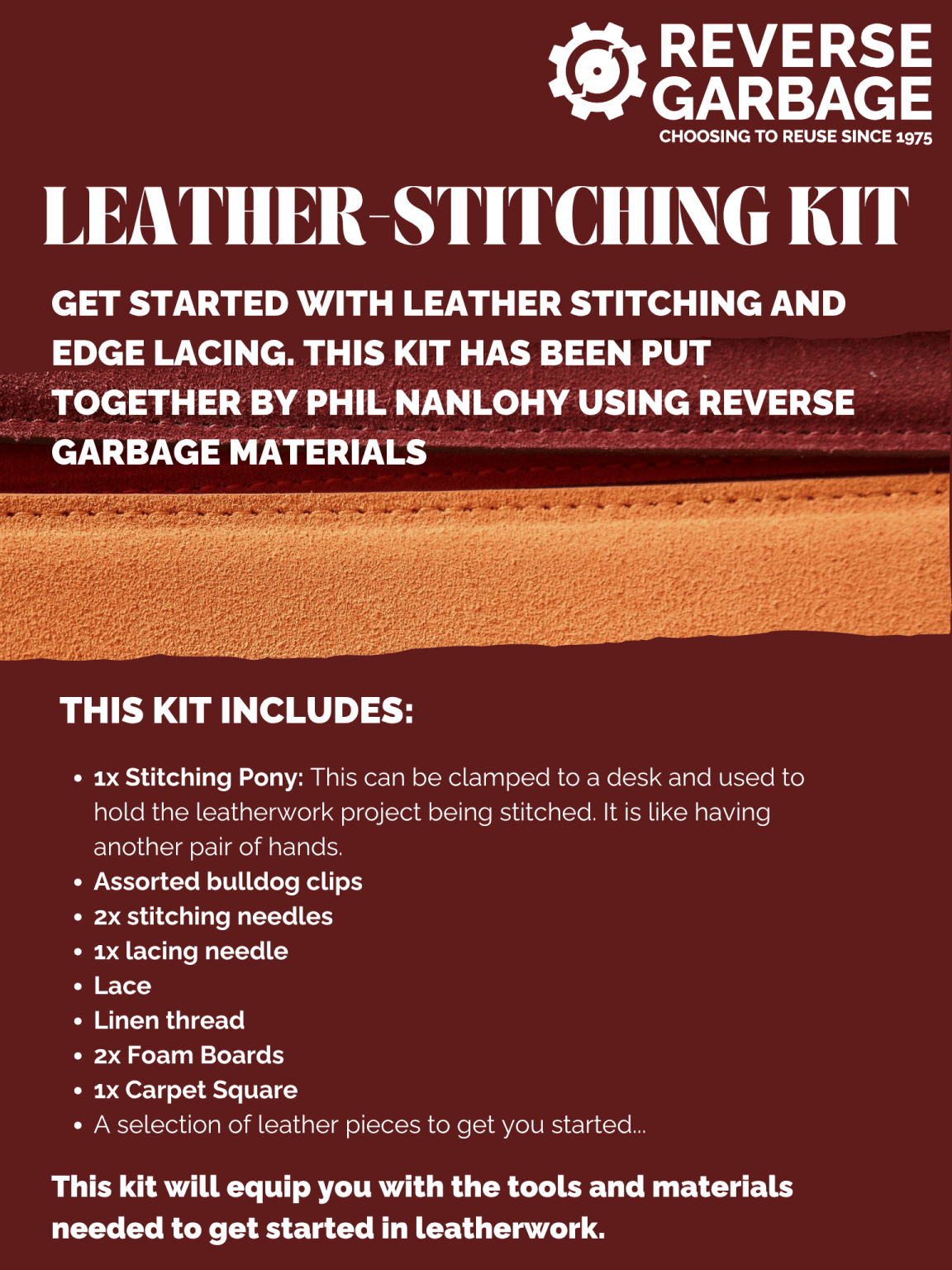 Leather Stitching Kit – Reverse Garbage